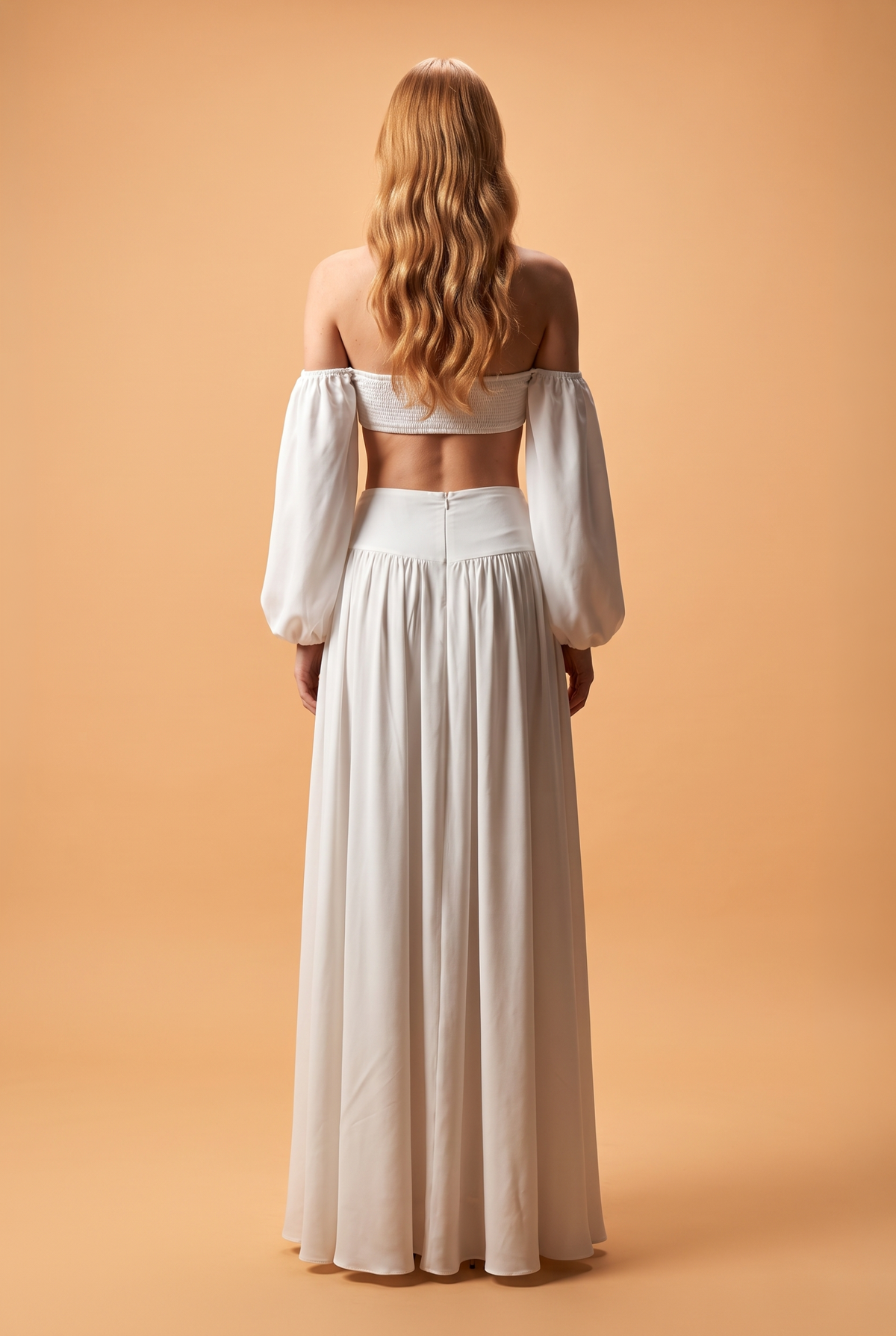 Off-The-Shoulder Crop Top with Gold Hardware