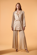 Wide-Leg Seam-Detail Trousers