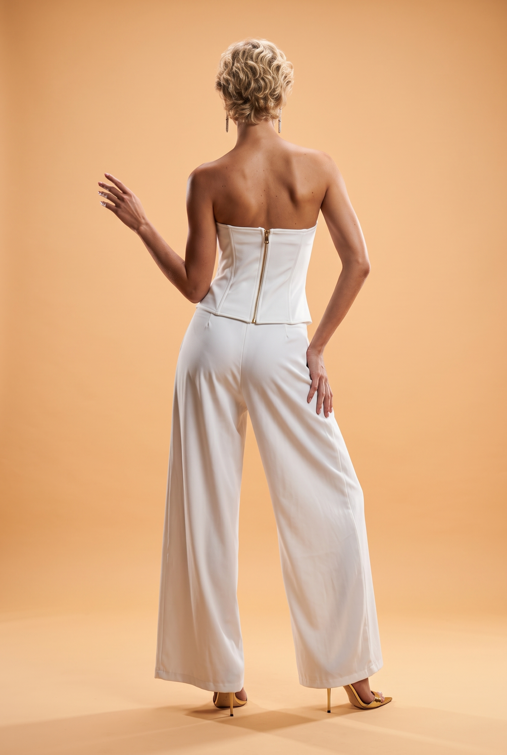 Strapless Bustier with Gold Hardware Accent