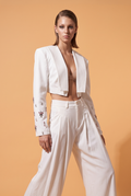 Crystal-Embellished Cropped Jacket
