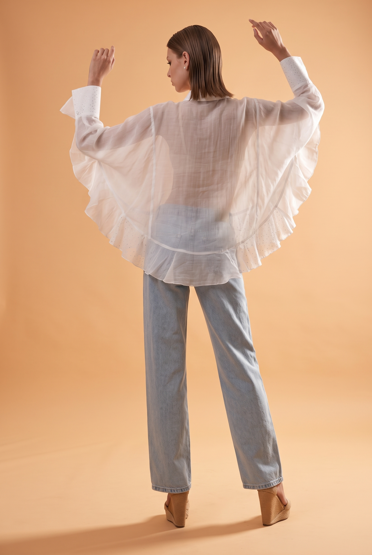 Floral Cutout Embroidered Straight-Leg Jeans