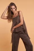 Layered Asymmetric Draped Camisole Top