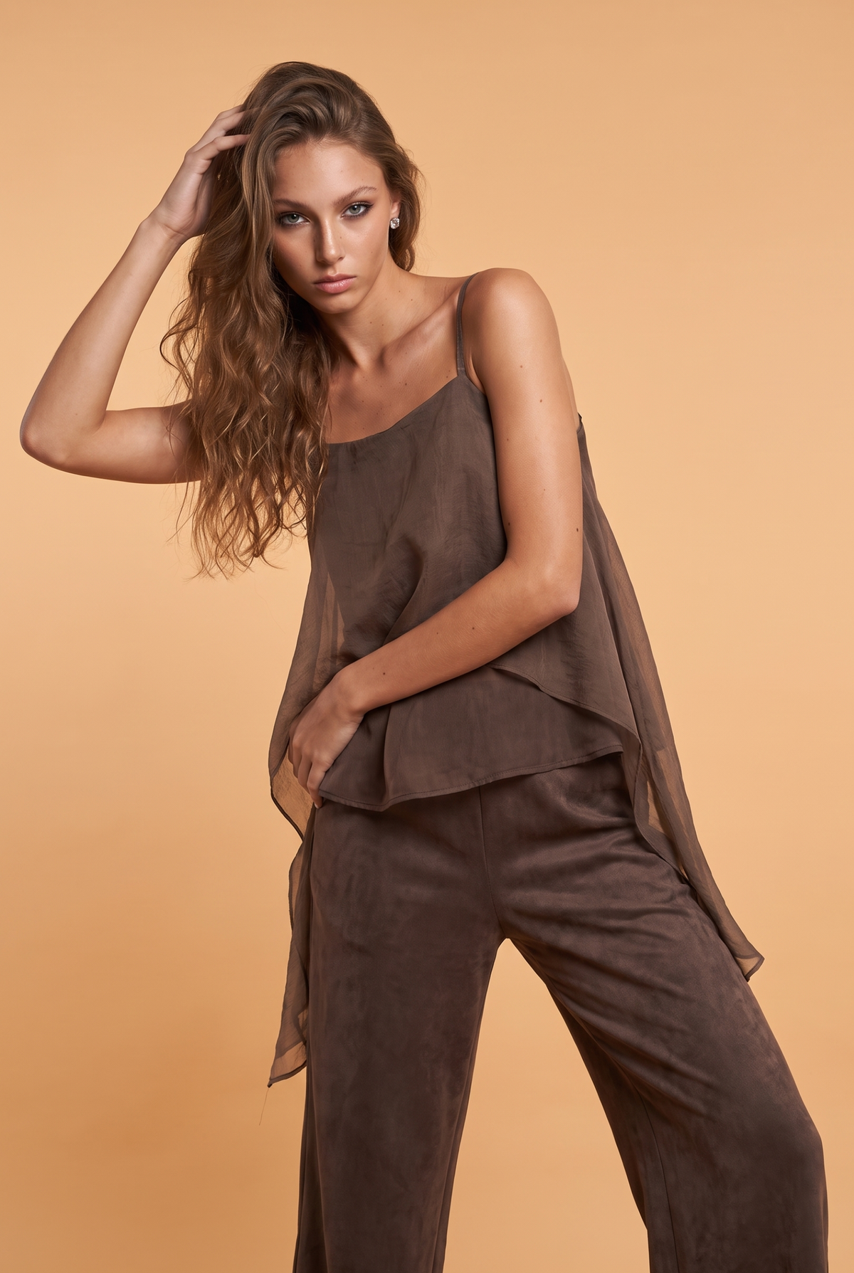 Layered Asymmetric Draped Camisole Top
