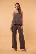 Elasticated Drawstring Wide-Leg Trousers