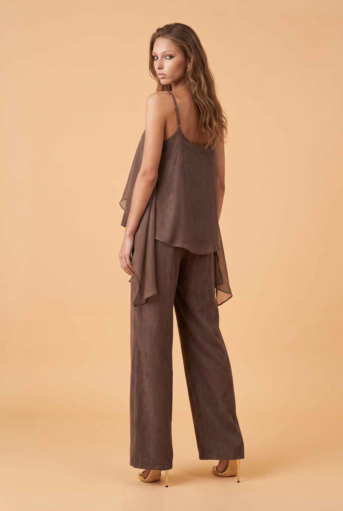 Elasticated Drawstring Wide-Leg Trousers