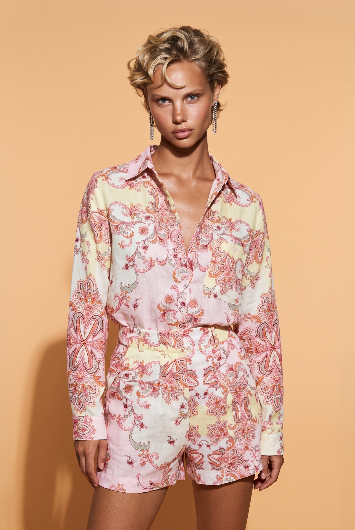 Paisley Printed Long-Sleeve Shirt